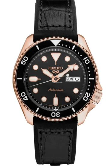 Horlogeband Seiko SRPD76K1 / 4R36-07G01 Leder Zwart 22mm